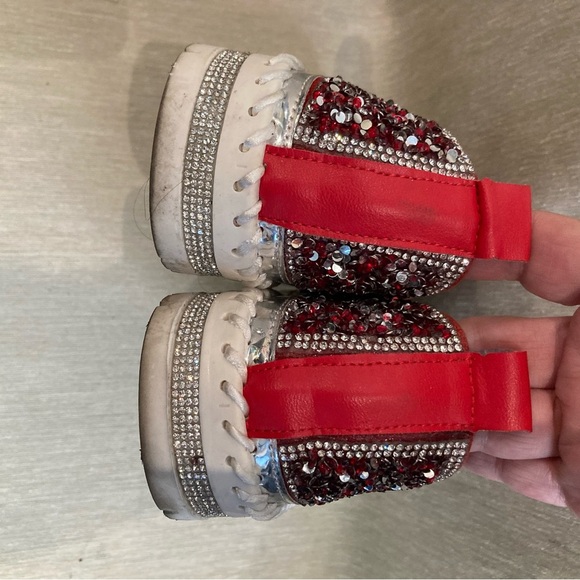 RHINESTONE Sz 9 (260 Korean) Slip On Bow Sparkly All Over Statement Shoes - Picture 6 of 9